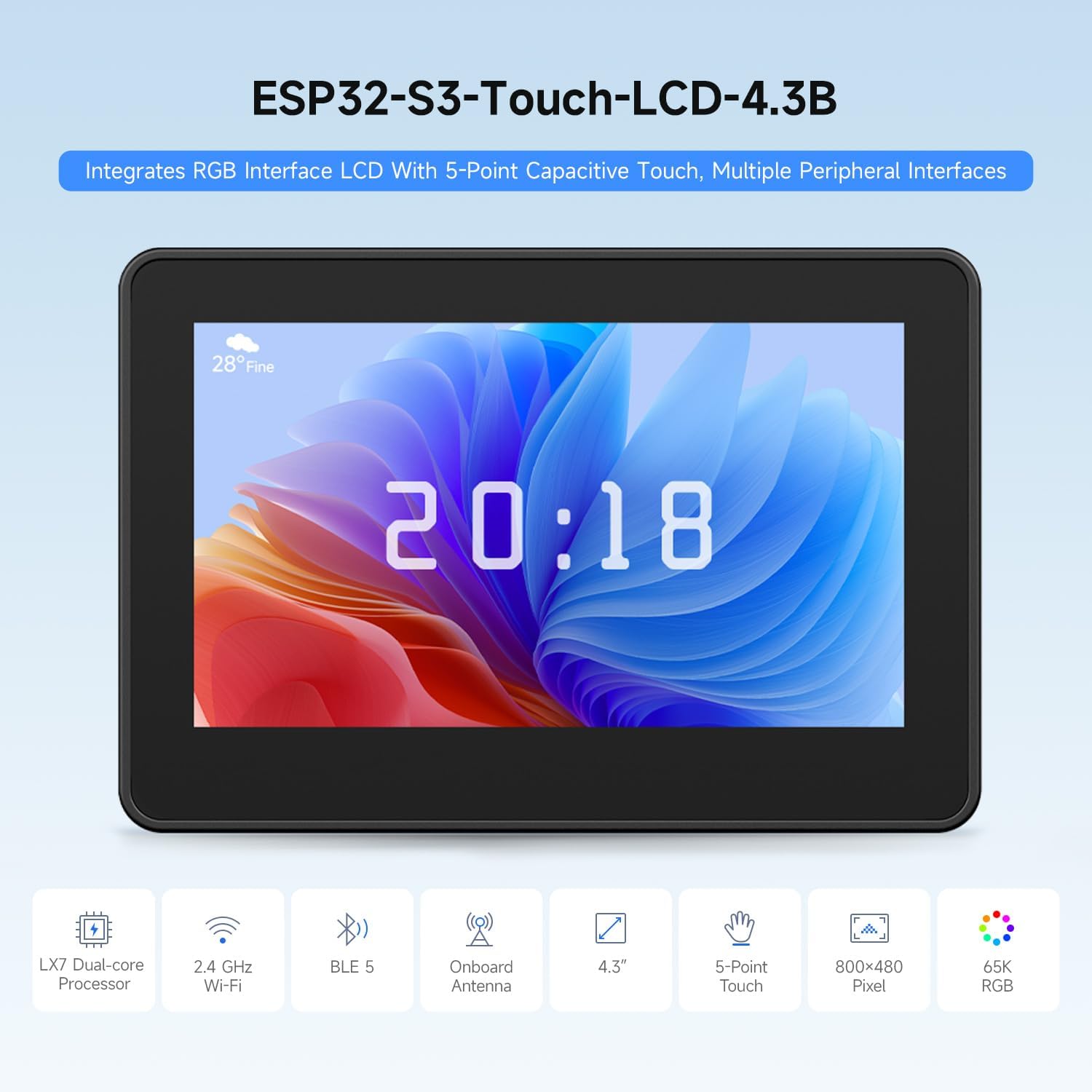 Waveshare Esp32 - Waveshare ESP32-S3 4,3-дюймовый IPS сенсорный ЖК-дисплей